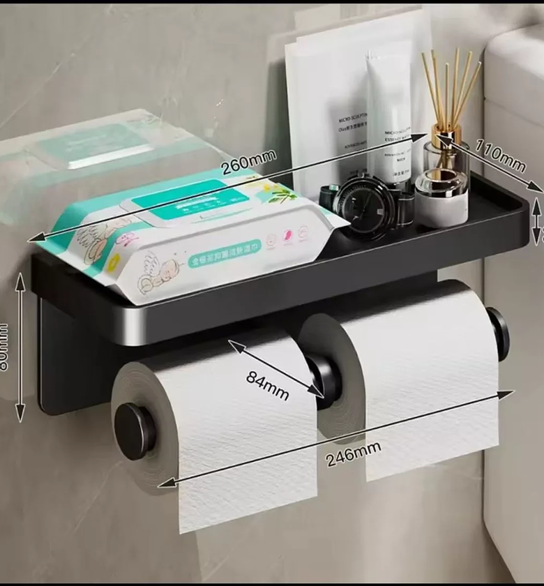 Double Roll Wall-Mounted Paper Holder. image