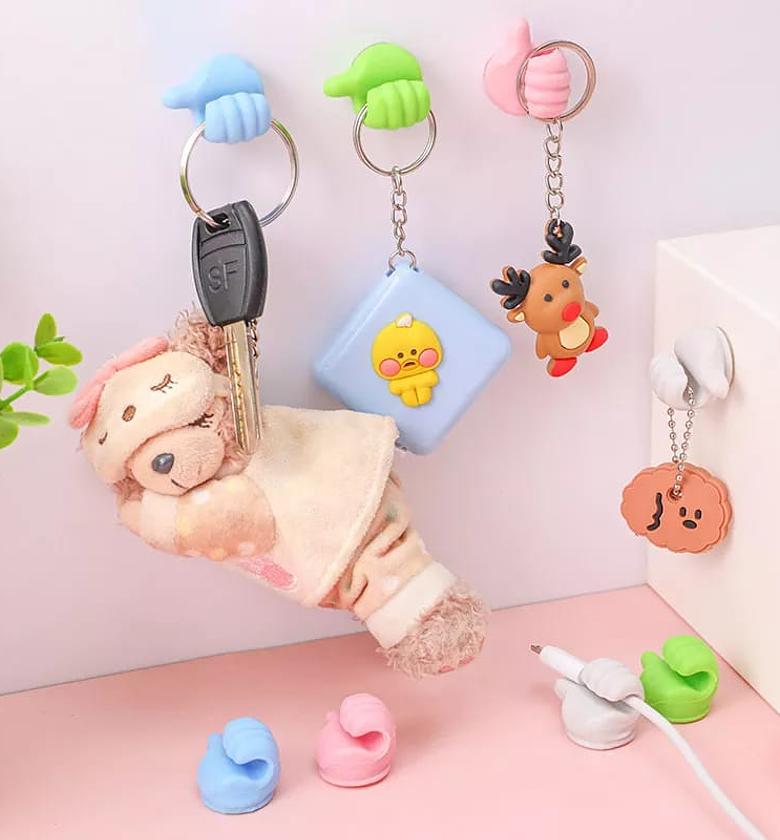 5pc Silicone Thumb Wall Hooks Set image