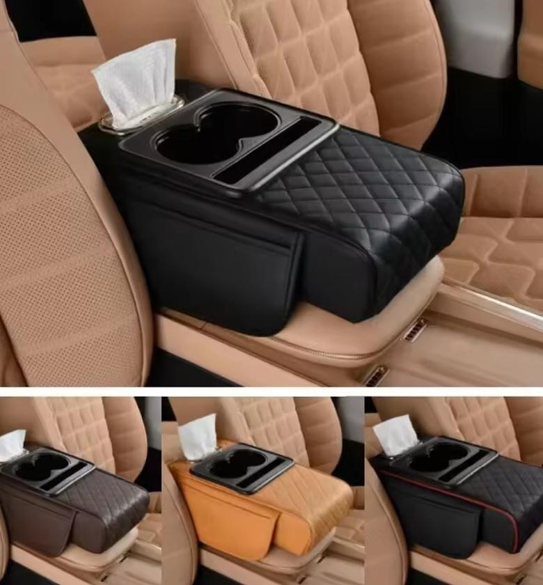 Car Arm Rest Cushion With Serviettes Dispenser image