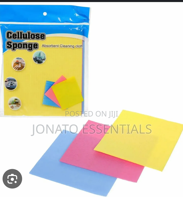 3pc Super Absorbent Cellulose Sponge Cleaning Cloths image