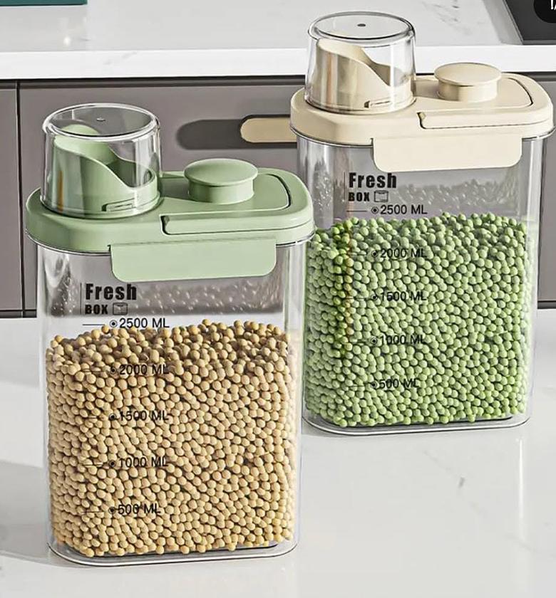 Acrylic food storage containers, airtight and with a handle. image