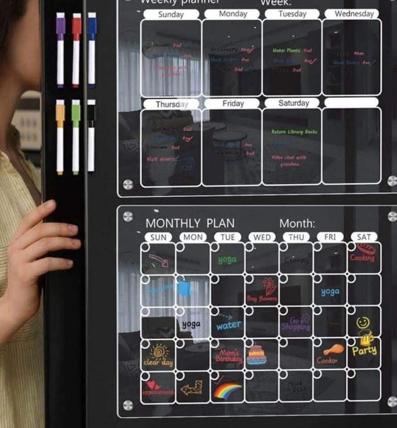 2pc magnetic weekly/monthly planner. image