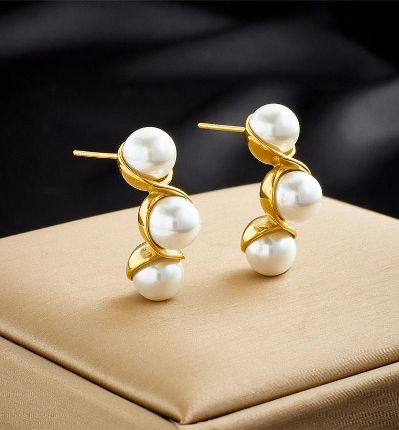  Pearl Cascade Hoop Earrings image
