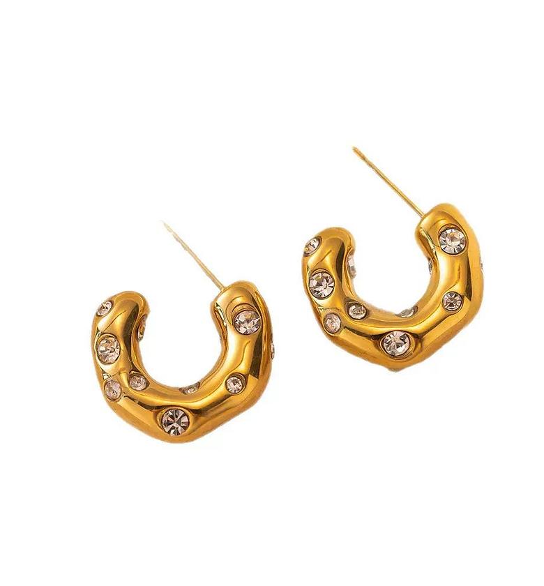 Cosmic Cubic Zirconia and Pearl Hoop Earrings image