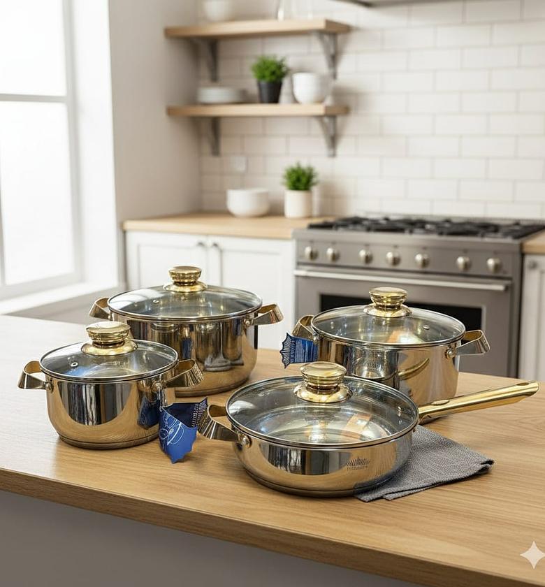 8pc Peterhof stainless steel cookware image