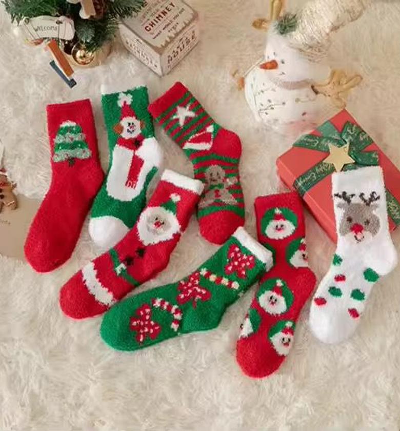 Ultra-Soft Coral Fleece Festive Character Socks image