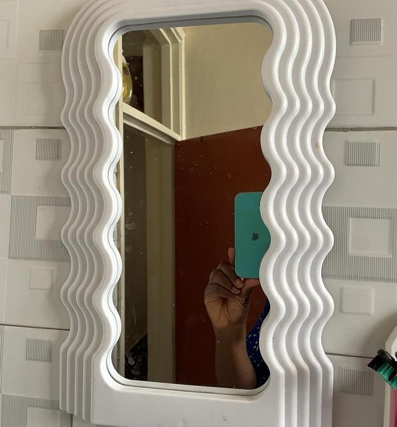 Wavy Aesthetic Mirror - Decorative Wall Tabletop Mirror image