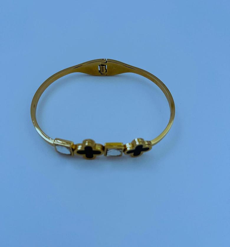 Gold Toned Clover Bracelet image