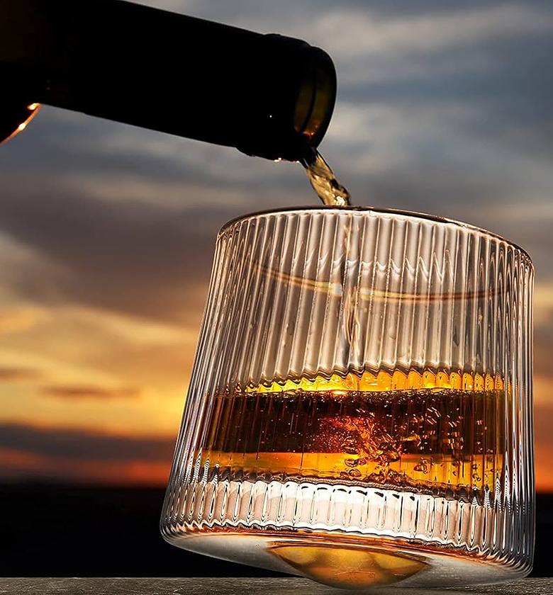 Whiskey spinning glass clear image