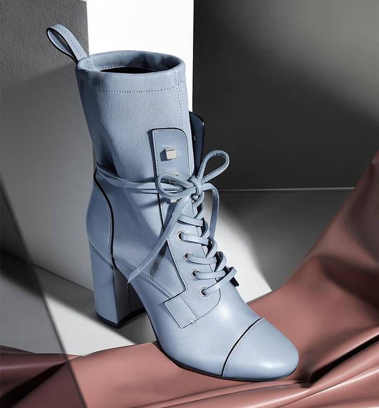 Blue leather boots image