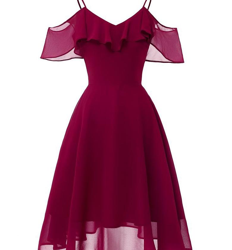 Maroon chiffon dress image